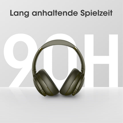 DOQAUS juhtmevabad Bluetooth-kõrvaklapid, kuni 90 tundi kestvad Bluetooth-kõrvaklapid 3 ekvalaiseri režiimiga, HiFi stereo, sisseehitatud mikrofon, kokkupandavad juhtmevabad kõrvaklapid mobiiltelefonidele/iPadile/sülearvutitele/arvutile (rohelised)