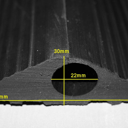 TR Floor Cable Cover, Floor Cable Duct, Modular Hose Cover, Floor Cable Cover Suitable for Foot Traffic, Floor Cable Duct 100x20mm Wide, 20mm Hole, 2m Long - Black