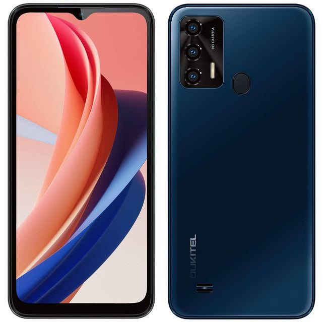OUKITEL Android 12 Smartphone without Contract C31 PRO, 4GB+64GB, DUAL SIM+SD (3 Card Slots), Helio P22 Qcta-Core Budget Phone, 5150mAh Battery, 6.52'' HD+, 5MP+13MP Camera, Fingerprint Blue