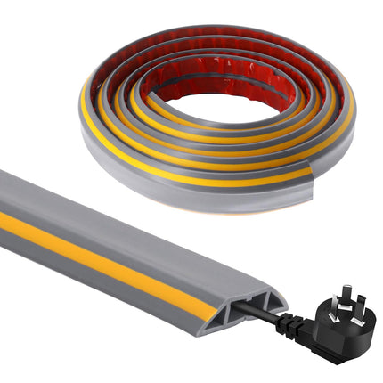 Beowanzk 3M Flexible Cable Conduit | Self-adhesive, Waterproof | Cut to Size (Inner Dimensions 2cm x 1cm) | Suitable for Cables up to 9mm in Diameter | Free of Harmful Substances and Formaldehyde (Gray)