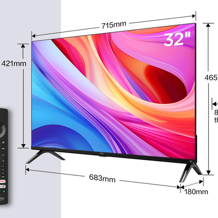 TCL 32SF540 - 32-tolline FHD nutiteler - HDR ja HLG, Dolby Audio, DTS Virtual X /DTS-HD, Metal, ääristeta, kahe sagedusribaga Wi-Fi 5, Fire OS 7 süsteemiga