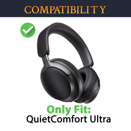 SOULWIT lambanahast vahetuskõrvapadjad Bose QuietComfort (QC) Ultra juhtmevabadele kõrvaklappidele, vahetuskõrvapadjad ja -pehmendused suure tihedusega mürasummutava vahuga