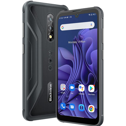 Blackview lepinguta õues kasutatav nutitelefon BV5200 PRO, ArcSoft® 13MP+8MP, 4GB+64GB (1TB laienduskaart), Android 12 DUAL SIM IP68 MIL-STD-810H veekindel nutitelefon, 6.1'' HD+, 5180mAh aku, NFC must