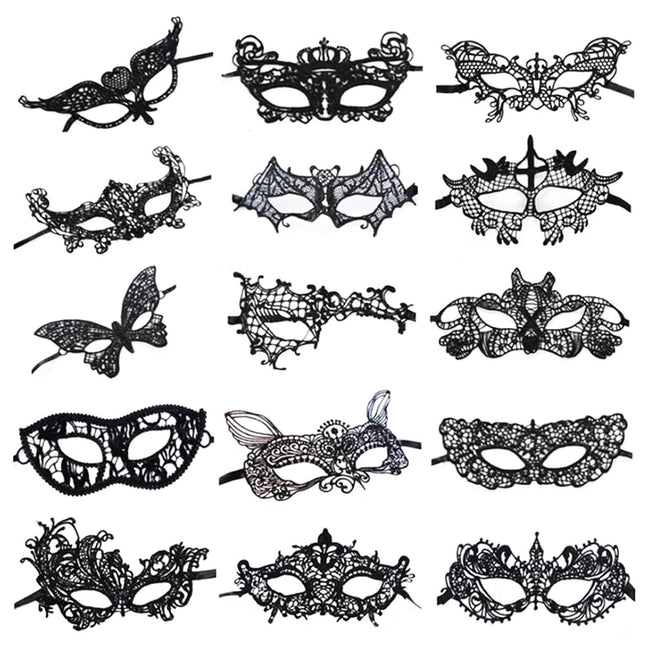 Bestgle 15-osaline pitsmask, Veneetsia maskeraad, seksikas, pitsiline, poolmask, karnevaliks, halloweeniks, jõulupeoks