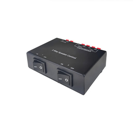 ADWITS 2-Channel Passive Speaker Selector, 2-Zone Sound Distribution Box Hub, Supports up to 150W/Channel, Square Full Metal Box