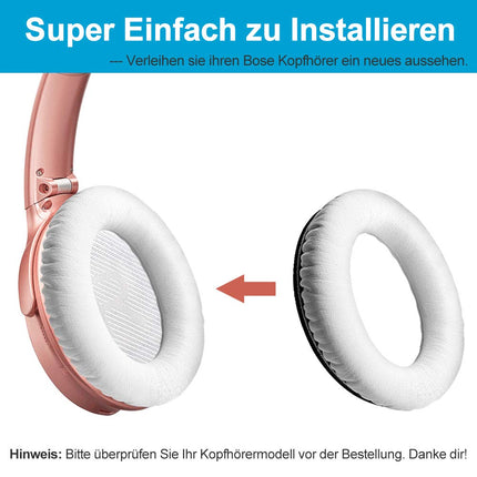 Kõrvapadjad Bose Quietcomfort 35 jaoks, professionaalsed asenduskõrvapadjad QC35 kõrvaklappidele. Asenduskõrvapadjad ühilduvad Bose Quiet Comfort 35II (QC35 II) kõrvaklappidega (valged).