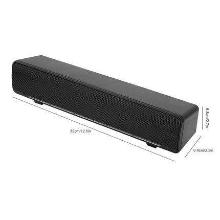 Kaasaskantav heliriba, stereoheliriba USB-kaabli ja muusikapleieriga, bassiruumi helikast 3,5 mm audiopesaga arvuti, mobiiltelefonide, lauaarvuti, sülearvuti, teleri, tahvelarvuti MP3, MP4 jaoks (must)