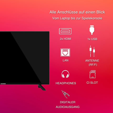 Telefunken 32-inch Smart TV Powered by TiVo (Full HD, HDR, Triple Tuner, HD+ 6 Months Included) D32F751X7CW