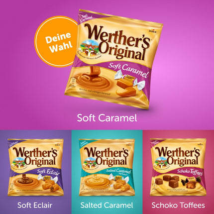 Werther's Original Soft Caramel – 15 x 180g – Soft cream toffees with a delicious caramel flavor