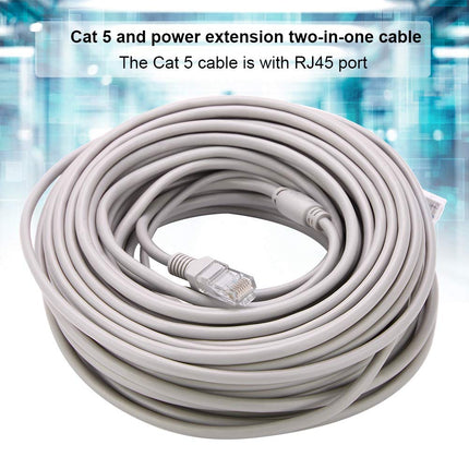 5M/10M/15M/20M CCTV Cable, AHD Video Power Cable for CCTV Security Camera Surveillance System, Cat Cable for IP Cameras NVR System 10 Mbps/100 Mbps (Color White)(10M)