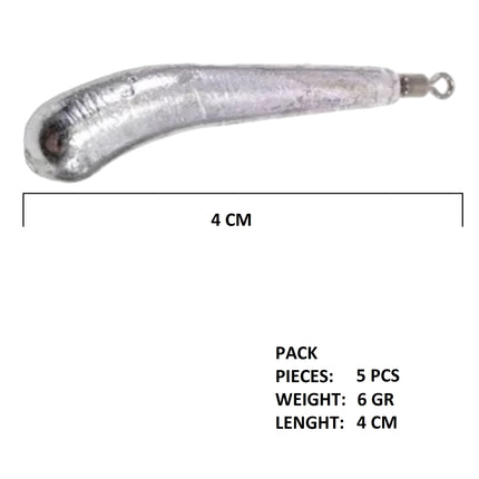 PRO FILSTAR Drop Shot Lead Set 5x6gr - Dropshot Leads Teardrop Shape Curved - Fishing Weights Set with Swivel - Fishing Weights - Jig Heads - Fishing Lead - Fishing Set - Fishing Weights - Fishing Accessory Set - Jig