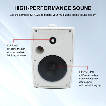 STUDIOFINIX 6.5-inch outdoor wall speaker 400W white