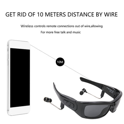 Bluetooth Sunglasses, Camera HD 1080P Video Recorder Wireless Video Sunglasses with Polarized Lens, Supports Calls Video Music for Driving, Riding, Traveling, Etc.