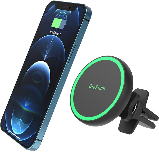 Gloplum ep0 juhtmevaba telefonihoidik autolaadija, mis ühildub Magsafe'i autokinnituse laadijaga, autohoidiku kiirlaadija ja iPhone 13/13 Mini/12/12 Pro/12 Mini/12 Pro Maxiga