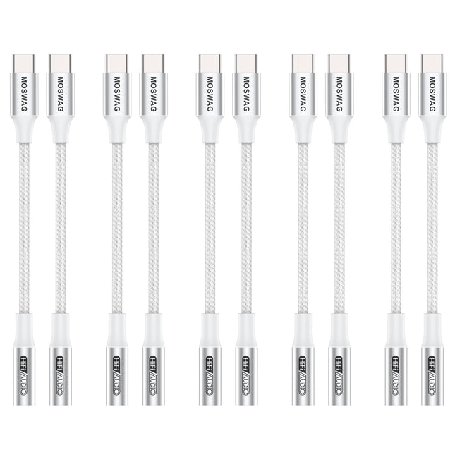 MOSWAG USB Type-C - 3,5 mm kõrvaklapipesa adapter, audio USB C - Aux adapter iPhone 16 Pro Max/16 Pro/16 Plus/16/15 Pro/15, Samsung Galaxy S24 S23 S22 S21 S20, Huawei, Pixel, iPad ja muu jaoks