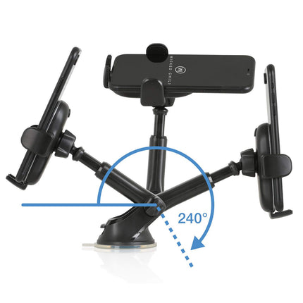 Wicked Chili 2-in-1 Car Phone Holder for iPhone 16, 15, 14, 13 (Pro, Max, Plus, Mini) Samsung Galaxy, A, Pixel, XIAOMI Redmi, Universal Suction Cup/Dashboard Car Mount, Rotatable