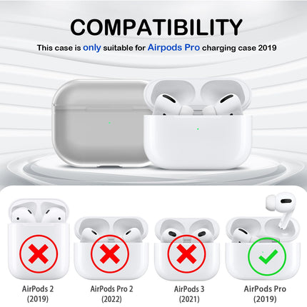 MHYALUDO Transparent Case Compatible with Airpods Pro Case, Compatible with Airpods Pro (2019) Case, Transparent Soft Shockproof Protective Case with Cleaning Pen with Lanyard, Black
