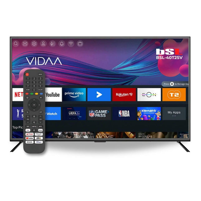 BSL-40T2SV VIDAA nutiteler, 101,6 cm (40 tolli), WiFi, RJ45, Full HD eraldusvõime 1920 x 1080p, USB, DVBT2/S2 ja Ci, ühildub YouTube'i, Netflixi, Disney+, Dazni ja Prime'iga | HDMI