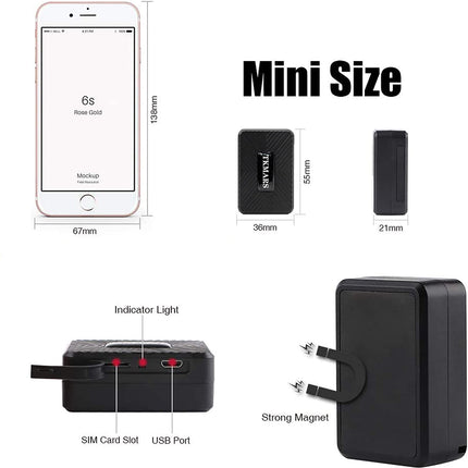 TKMARS 4G mini GPS-jälgija GPS-jälgija autole, 25-päevane ooteaeg, tugev magnet, veekindel, reaalajas positsioneerimine, 5-sekundiline värskendus, tasuta rakendusega