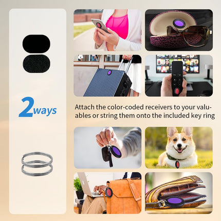 Chlovoe Key Finder, Item Finder and Tracker, Remote Control Finder with Sound, Wireless Wallet Finder, Dog Tag for Finding Keys, Remote Control