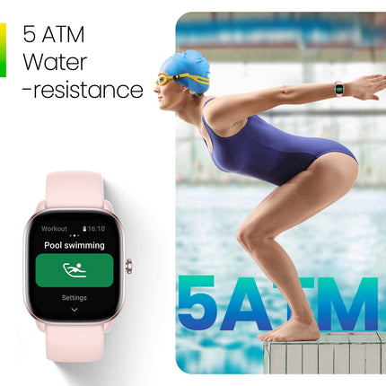 Amazfit GTS 4 Mini Smartwatch with Blood Oxygen and Heart Rate Monitoring, 5 Satellite Tracking Systems, Over 120 Sports Modes, 5 ATM Water Resistance, Alexa, Fitness Watch Compatible with iOS Android