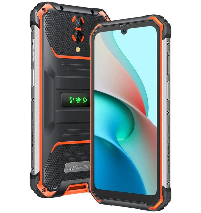 Blackview BV7200 lepinguta õues kasutatav nutitelefon, 50MP topeltkaamera, Helio G85 6GB+128GB, IP68 Android 12 vastupidav nutitelefon, 6,1'' HD+ ekraan, kõlar, kinnasrežiim, 5180mAh aku, NFC oranž