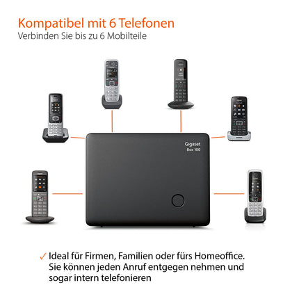 Gigaset CL660HX - DECT juhtmeta telefon ruuteritele - Fritzbox, antratsiitmetallik ja DECT baasjaam Box 100 teie enda sidesüsteemi jaoks Gigaset telefonidega, mustas värvitoonis