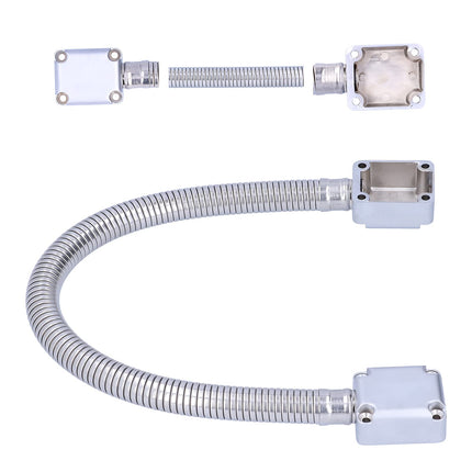 Leapiture Door Cable Protector, Stainless Steel Door Loop Cable Protector, Exposed Wire Protection Tube for Access Control System, Silver, 500 mm Length