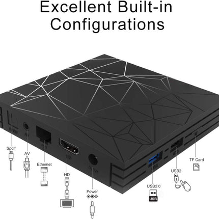 Android TV Box, Android 10.0 TV Box, 4 GB RAM 32 GB ROM H616 neljatuumaline Cortex-A53, toetab 3D 6K Ultra HD H.265 2,4 GHz WiFi Ethernet HD nutiteleri boks