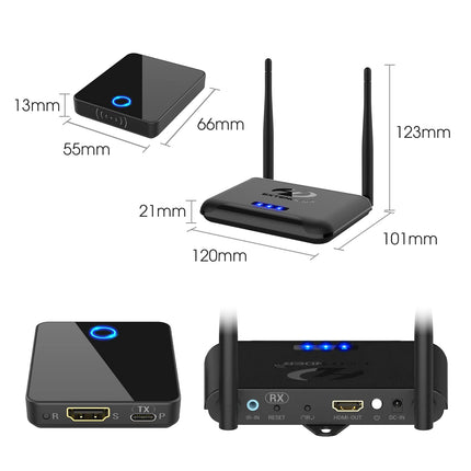 Wireless HDMI Transmitter and Receiver, Binken 200FT/60M Wireless HDMI Extender Kit, 1080P HD HDMI without Cable, Streaming Media Video/Audio from Laptop, Camera, PS5, PC to Monitor, Projector, HDTV