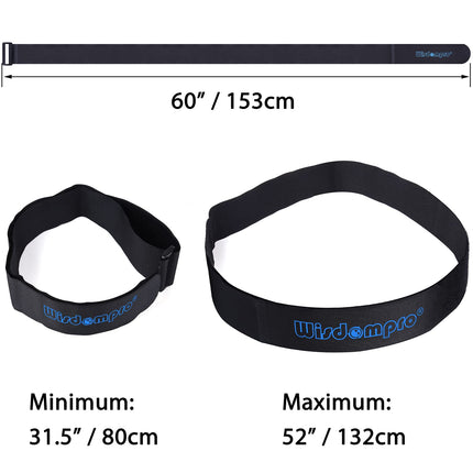 Wisdompro Velcro Cable Ties Black 4 Pack, Velcro Cable Ties Resealable 5 cm x 153 cm Long, Cable Tie Set for Organizing Cables, Yoga Mats, Bicycles, Pipes (60 Inches)