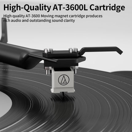 HiFi record player Bluetooth USB, record player with speaker, dual compact stereo system, adjustable counterweight magnetic cartridge, RCA output
