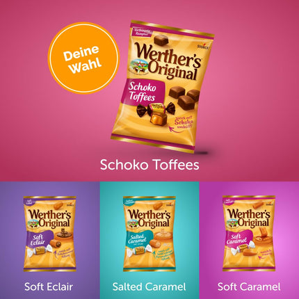 Werther's Original Chocolate Toffees – 12 x 180g – Caramel toffees covered with milk chocolate (30%)