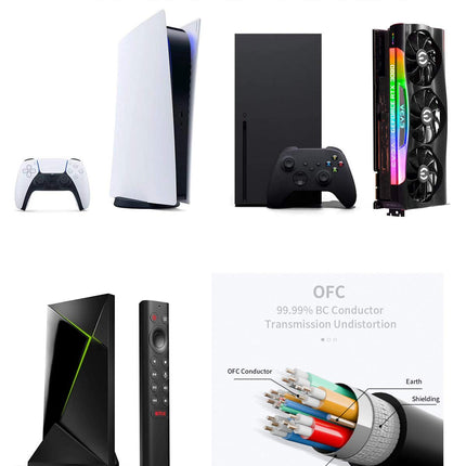 Ubluker 10K 8K 4K HDMI-kaabel 48Gbps 5M, sertifitseeritud ülikiire HDMI®-kaabel 4K 240Hz 144Hz 8K 60Hz 0.01ms HDR10+ ARC eARC HDCP2.3 Netflix Roku TV PC Monitor Projektor PS5 4 Xbox