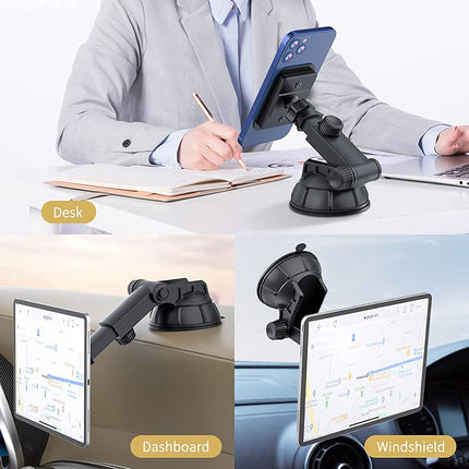 PLDHPRO autotelefoni ja tahvelarvuti magnetiline hoidik, armatuurlauale esiklaasile kinnitatav autokinnitus, 360° pööratav, TPU iminapaga kleepuv geel, iPhone'ile, iPadile, suurus 4"-13" tahvelarvutitele