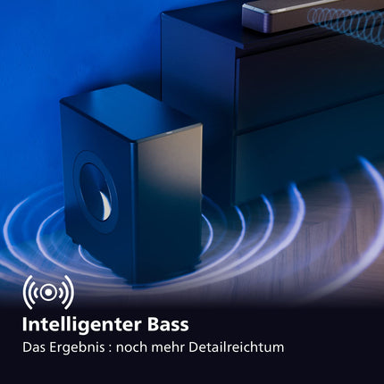 Philips Fidelio FW1-kanaliga juhtmevaba subwoofer | 420 W | Kinoheli | Sügav bass kodukino ja muusika jaoks | Harjatud metalli ja nahast viimistlus | DTS Play-Fi ja RCA-ühendus