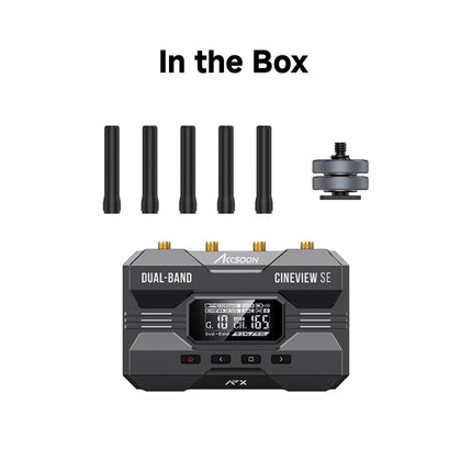 Accsoon CineView SE juhtmevaba vastuvõtja, ainult SDI ja HDMI kahesageduslik tehnoloogia, 2,4 GHz, 5 GHz, 1200 jalga/50 ms FHD, ühildub Accsoon HE ja SE-ga (ainult vastuvõtja).