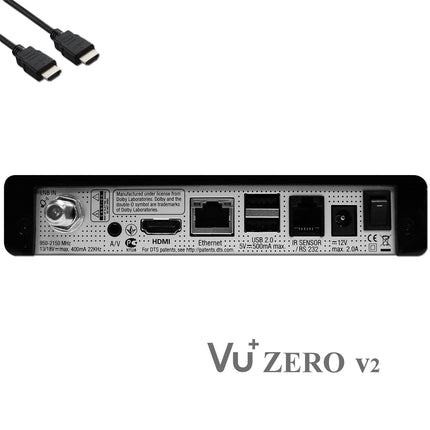 VU+ Zero HW Version 2-1x DVB-S2 Full-HD Sat Tuner E2 Linux Receiver, YouTube, Satellite Receiver with Recording Function, Card Reader, Media Player, EasyMouse HDMI Cable &amp; 150 Mbits WiFi Stick, Black