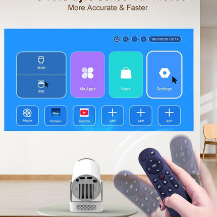 Alwtniet miniprojektor, miniprojektor 4K toega, Wi-Fi 6 ja Bluetooth 5.4, 5W kõlar, automaatne trapetsikorrektuur, 180° pööratav, kaasaskantav projektor koju ja õue Android 11