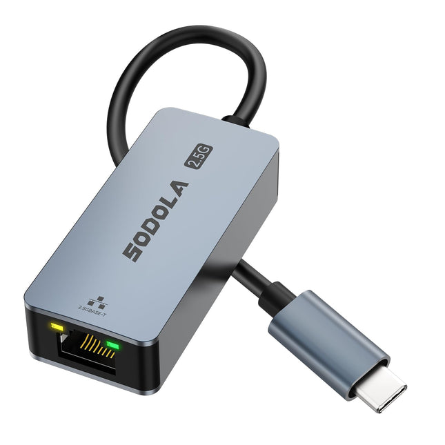 Sodola USB C 2.5G LAN-adapter Etherneti adapter RJ45 2500Mbps võrguadapter, Etherneti adapter sülearvutile, alumiinium, C-tüüpi LAN-adapter, ühildub NAS-i, MacBook Airi/Pro, iPhone 15/16 Pro/Maxi jaoks