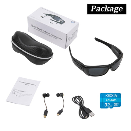 Hereta Camera Sunglasses, Bluetooth Sunglasses Full HD 1080P Video Camera Glasses with UV Protection Polarized Lens for Outdoor and Travel, SM-21B