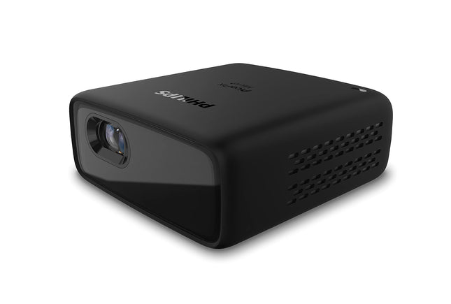 Philips PicoPix Micro+, kaasaskantav projektor, LED DLP, 3-tunnine aku tööiga, HDMI, sisseehitatud kõlar, nutitelefoni kaaslane, must