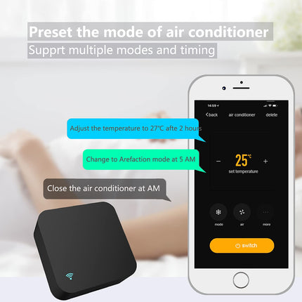 WiFi Smart Remote Controller Smart Home Infrared Universal Remote Control Blaster, one for all control AC TV DVD CD AUD Air Conditioner SAT etc., no hub required, compatible with Alexa and Google