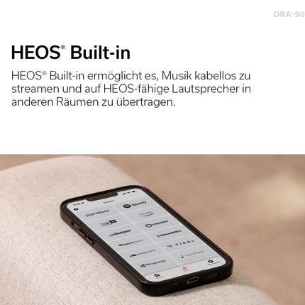 Denon DRA-900H 2.2-kanaliga 145W 8K AV võimendi sisseehitatud HEOS-iga - hõbedane