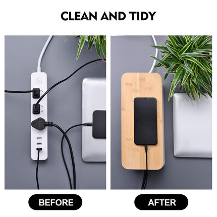 Puidust kaablikarp, 2 tk pakis, suur, kaablikorraldaja ja kate telerijuhtmetele, USB-jaoturile ja pikendusjuhele laua alla, ohutu ABS-materjal ja beebi- ja lemmikloomakindel lukk (valge)