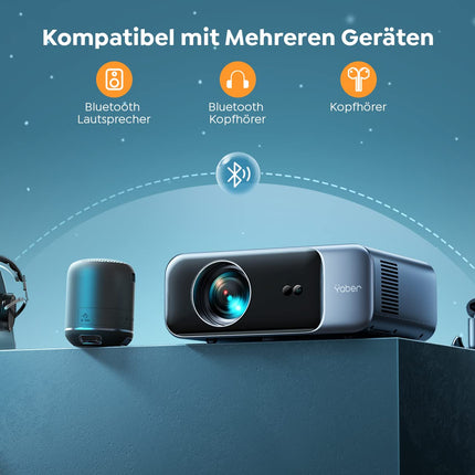Projector, [Autofocus/Keystone Correction] Projector Home Theater, 1080P Full HD Projector Supports 4K Video with WiFi6 Bluetooth, YABER 28000 Lumen Portable Projector Outdoor 300" Display, for Smartphone/TV Stick/PS5