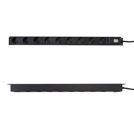 Amazon Basics pikendusjuhe, vastupidav metall, ülepingekaitse, ristkülikukujuline, 9 pistikupesa (EL-pistik), 600 džauli, 1,8 m kaabel, must