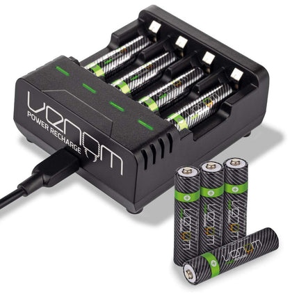 Venom Rechargeable AAA Batteries Plus Charging Station – includes 8 x AAA 800 mAh 1.2 V rechargeable batteries