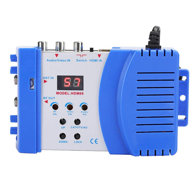 1080P digitaalne RF HDMI modulaator, AV-RF muundur, kaasaskantav digitaalne kahesageduslik VHF/UHF modulaator, PAL/NTSC standardmodulaator AV-RF muundur teleri, arvuti ja DVD jaoks