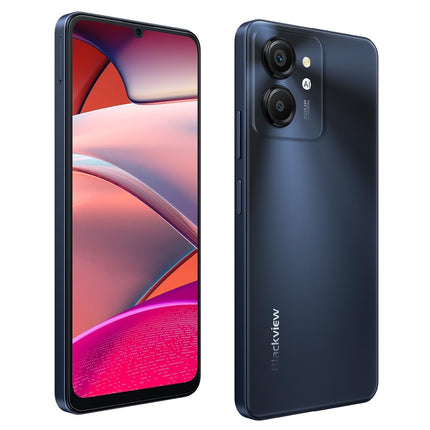 Blackview Color 8 nutitelefon lukustamata, 16 GB + 128 GB, 6,75" FHD+ 90Hz, 50 MP + 8 MP kaamera, 6000 mAh aku, kolm kaardipesa, Android 13 mobiiltelefon, Smart-K Box kõlar, GPS must